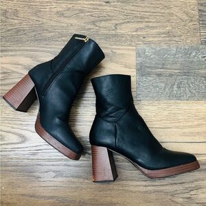 Primark black block heel ankle boots 7